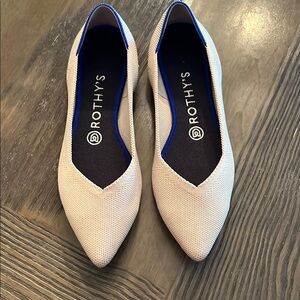 Rothy's Women's Cream and Blue Flats